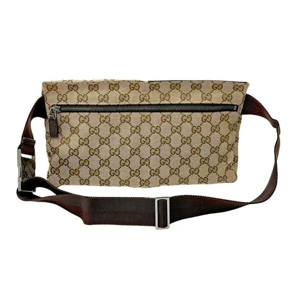 Gucci Bag Body Bag Waist Bag GG Canvas Beige Brown 28566 Fashionable - Picture 2 of 14